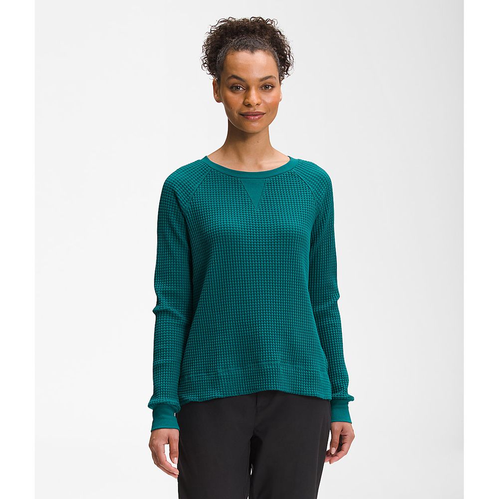 The North Face Long Sleeve Womens Australia - The North Face Chabot Crew Blue (PSO-362819)